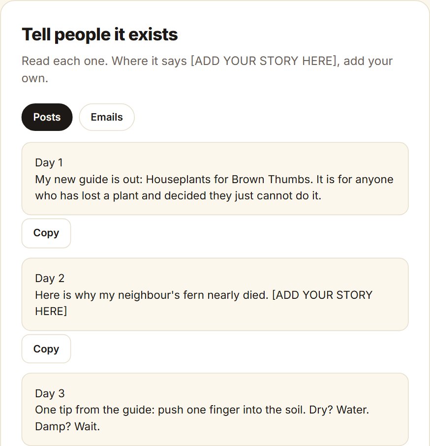 Seven days of posts ready to copy